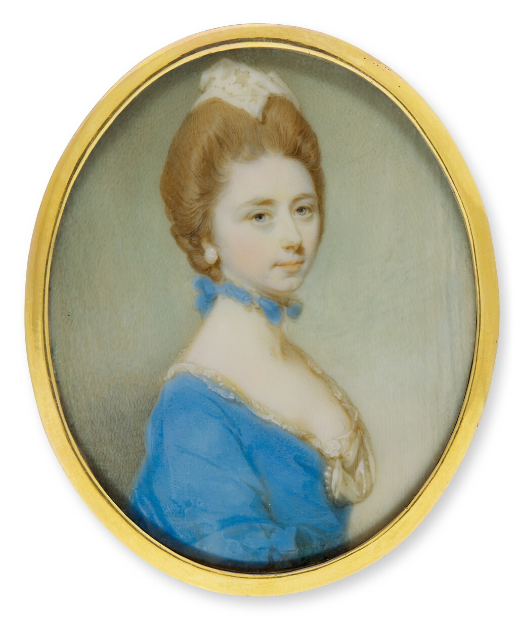 View full screen - View 1 of Lot 160. JEREMIAH MEYER, R.A. | Portrait of Mrs Renton, circa 1770.