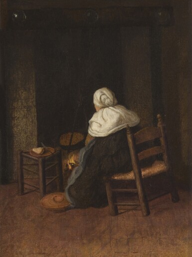 View full screen - View 1 of Lot 51. Woman Seated Before a Hearth.