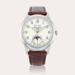 Reference 5320G-001 | A white gold perpetual calendar wristwatch with moon phases, leap year and day/night indication | Circa 2018