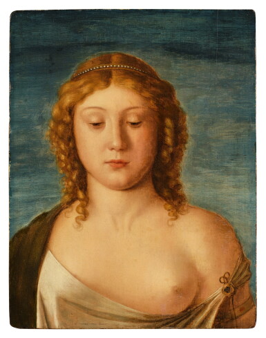 View full screen - View 1 of Lot 115. Portrait of a Young Woman with Downcast Eyes.