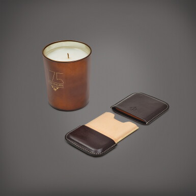 View full screen - View 1 of Lot 8691. A set of leather card holder and scented candle, Circa 2014 | 百達翡麗 | 一套皮製卡片套及香薰蠟燭,約2014年製.