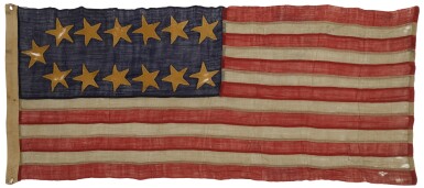 View full screen - View 1 of Lot 24. (Flag) — Commemorative Thirteen-Star Flag | Pre-Civil War, Thirteen-Star Flag of the United States, from the collection of Charles Kuralt.
