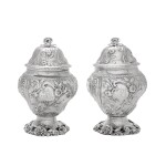 A pair of George III silver tea caddies, Samuel Taylor, London, 1763