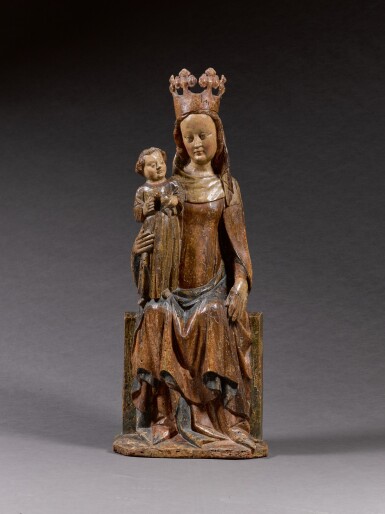 View full screen - View 1 of Lot 12. Alpine, circa 1400 | Virgin and Child Enthroned.