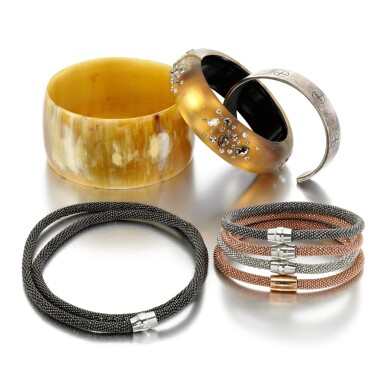 View full screen - View 1 of Lot 103. Collection of bangles and a necklace.