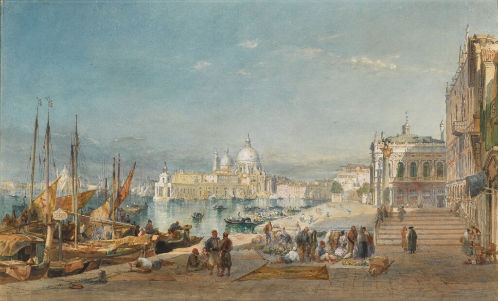View full screen - View 1 of Lot 226. The Riva degli Schiavoni, Venice, looking towards Santa Maria della Salute.