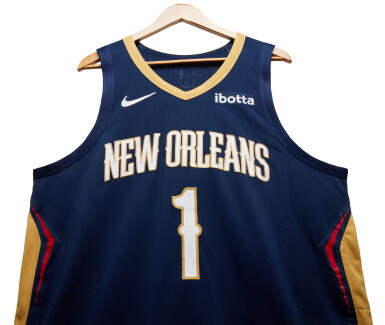 View full screen - View 1 of Lot 56. Zion Williamson New Orleans Pelicans 2023-2024 Game Worn Icon Edition Jersey.