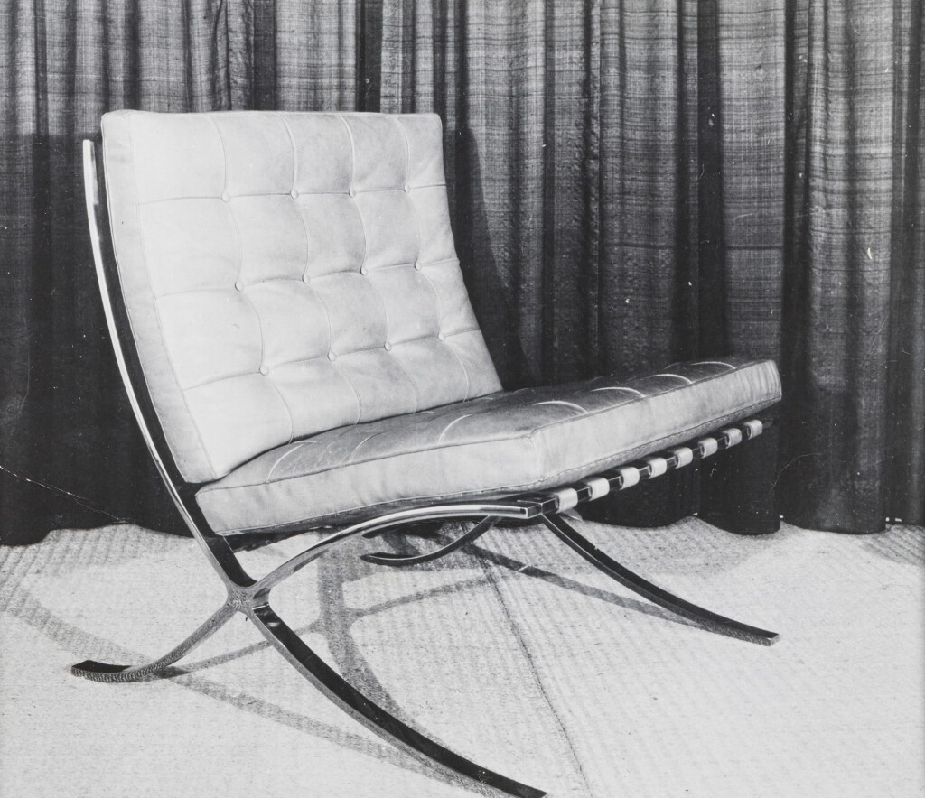 View full screen - View 1 of Lot 27. Barcelona chair, in Stainless Steel & Leather, 1928.