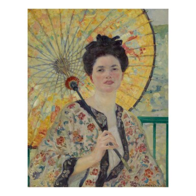 View full screen - View 1 of Lot 60. FREDERICK CARL FRIESEKE | JAPANESE PARASOL.