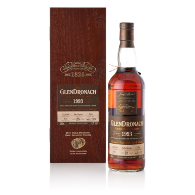 View full screen - View 1 of Lot 9251. Glendronach 25 Year Old Cask #5855 54.3 abv 1993 (1 BT70).