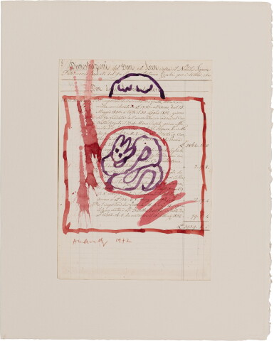 View full screen - View 1 of Lot 181. L'avenir de la propriété. 1972. 1/6 ex de tête, avec dessin original, 2 suites avec remarques, et un cuivre.