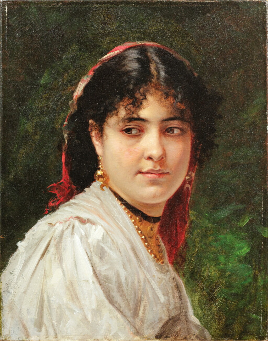 View full screen - View 1 of Lot 136. ALEXANDRE CABANEL | PORTRAIT OF A YOUNG ITALIAN WOMAN, ALSO SAID OF A BOHEMIAN.