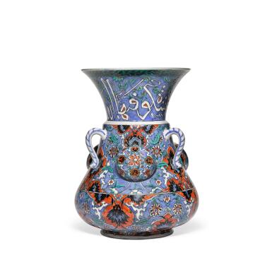 View full screen - View 1 of Lot 259. A Samson polychrome pottery mosque lamp, France, 19th century.