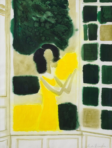 View full screen - View 1 of Lot 6220. André Brasilier 安德烈·布拉吉利 | La robe jaune 穿黃色裙的女子.
