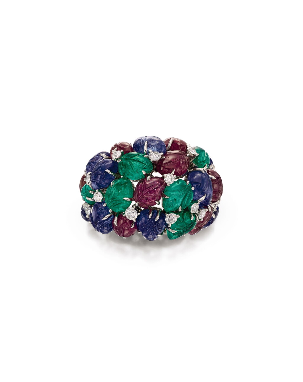Voir en plein écran - Voir 1 du lot 1658. Cartier | 'Tutti Frutti' Gem Set and Diamond Ring | 卡地亞 | 「水果錦囊」 寶石 配 鑽石 戒指.