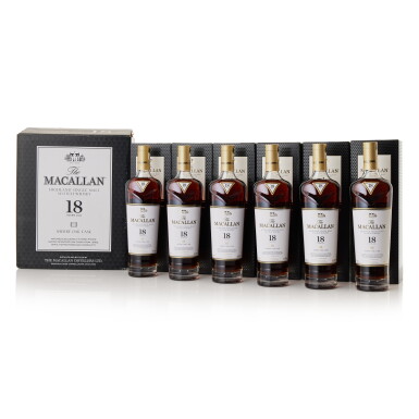 View full screen - View 1 of Lot 212. The Macallan 18 Year Old 2018 Release 43.0 abv NV (6 BT70).