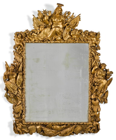 View full screen - View 1 of Lot 115. A LARGE FLEMISH CARVED GILTWOOD FRAME LATE 17TH CENTURY.