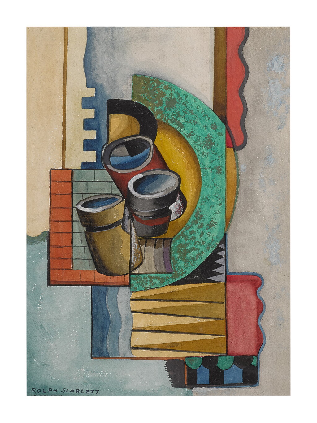 View full screen - View 1 of Lot 45. ROLPH SCARLETT | CUBIST STILL LIFE.