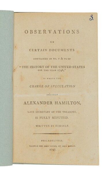 View full screen - View 1 of Lot 1127. Hamilton, Alexander | First edition of the notorious "Reynolds pamphlet".