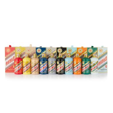 View full screen - View 1 of Lot 16. 2014-2023年贵州茅台酒(生肖纪念酒)套组 2014-2022 Kweichow Moutai "Chinese Zodiac" Vertical (10 BT50).