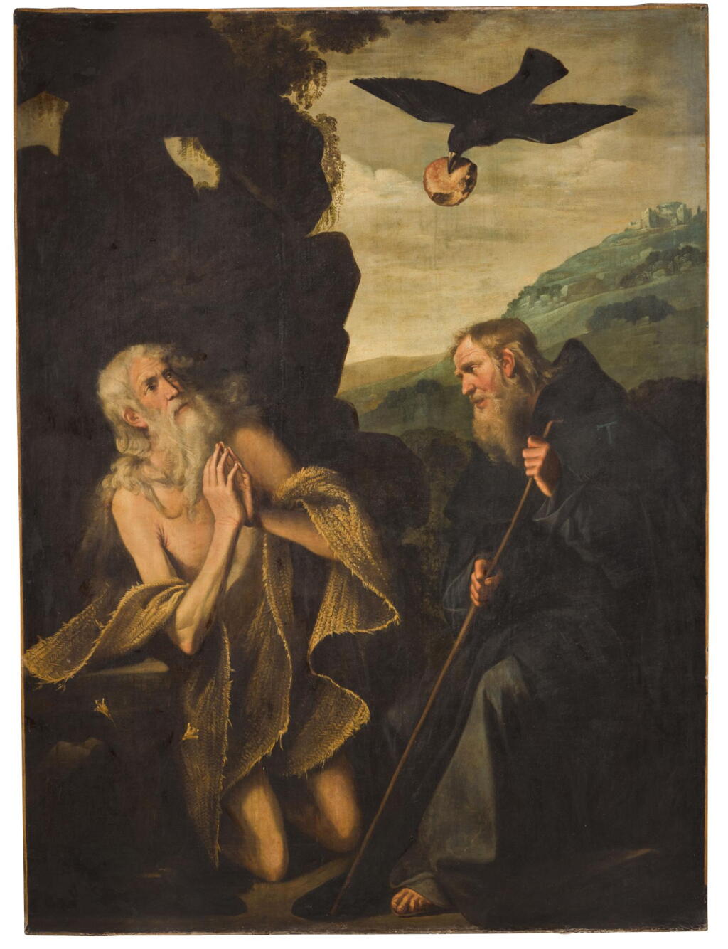 View full screen - View 1 of Lot 14. SPANISH SCHOOL, FIRST HALF OF THE 17TH CENTURY | Saint Anthony visiting Saint Paul the hermit.