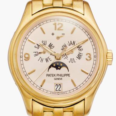 View full screen - View of Reference 5146/1J-001 | A yellow gold automatic annual calendar wristwatch with moon phases and power reserve indication, Circa 2010.