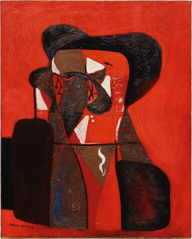 View full screen - View 1 of Lot 526. ADOLPH GOTTLIEB | RED PORTRAIT.