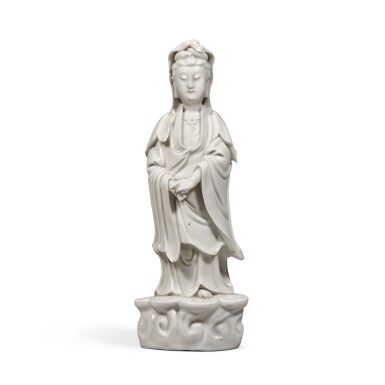 View full screen - View 1 of Lot 30. A Dehua standing figure of Guanyin.