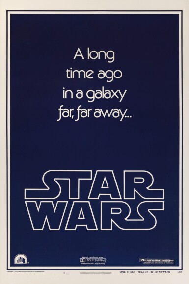 View full screen - View 1 of Lot 6. STAR WARS, STYLE B POSTER, ADVANCE, 1977.