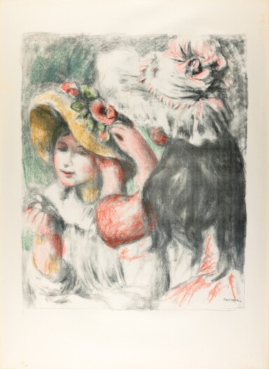 View full screen - View 1 of Lot 134. PIERRE-AUGUSTE RENOIR | LE CHAPEAU ÉPINGLÉ, 2E PLANCHE (DELTEIL, STELLA 30).