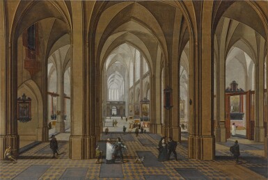 View full screen - View 1 of Lot 18. Interior of Antwerp Cathedral .