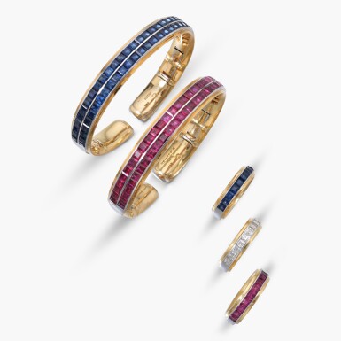 View full screen - View 1 of Lot 951. Collection of Ruby, Sapphire and Diamond Jewels.