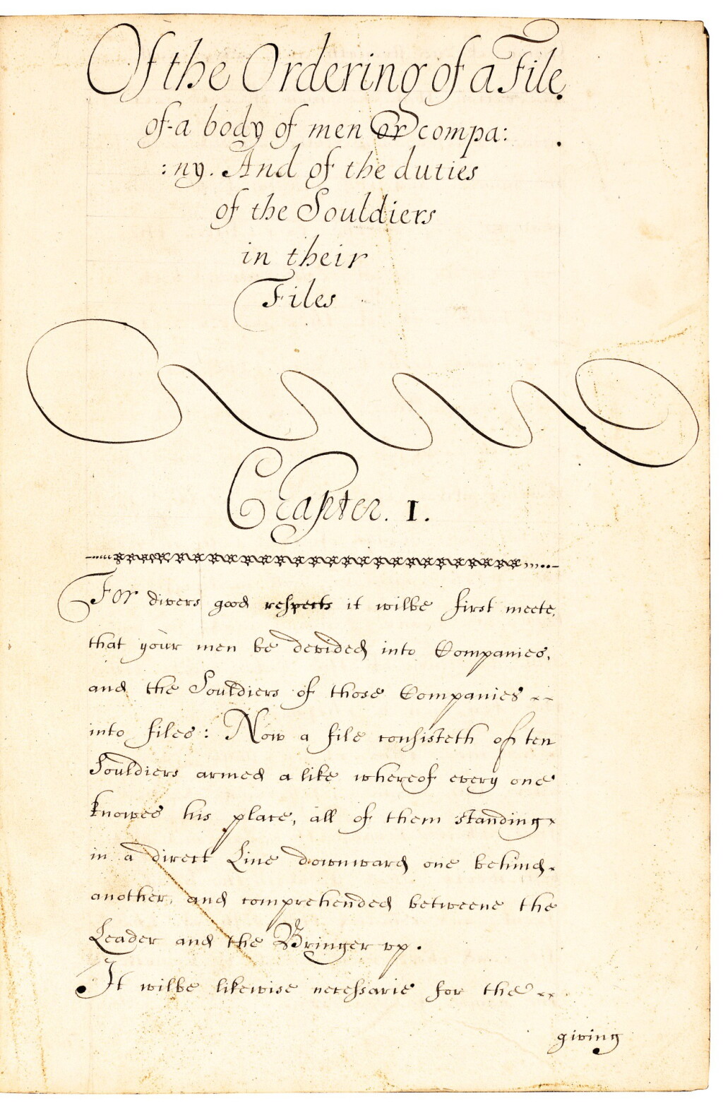 View full screen - View 1 of Lot 328. Military treatise on drill and tactics, manuscript in English, 1620s-30s, calf gilt.