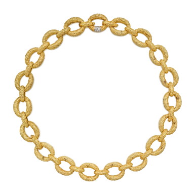 View full screen - View 1 of Lot 5. Gold and Diamond Necklace-Bracelet Combination, France.