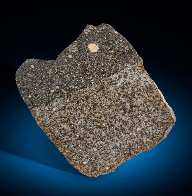 View full screen - View 1 of Lot 107. Complete Slice Of An Aesthetic Aba Panu Meteorite.