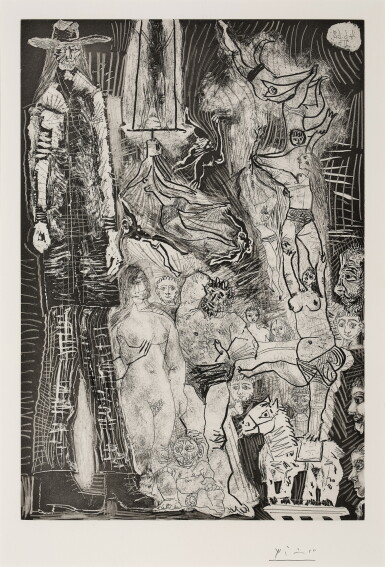 View full screen - View 1 of Lot 116. Souvenirs: Cirque, avec el gigante, et autoportrait en bébé-viellard, from the 347 Series.