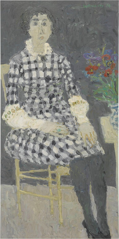 View full screen - View 1 of Lot 7. Portrait de Nanov en gris et noir.