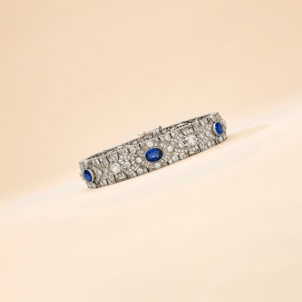 View full screen - View 1 of Lot 184. Sapphire & Diamond Bracelet.