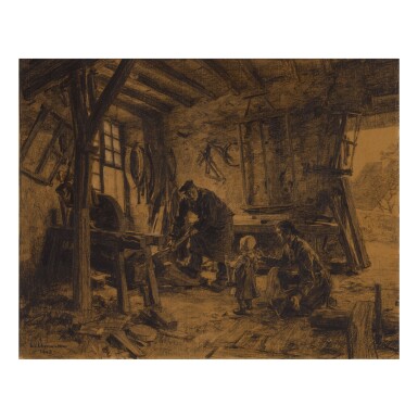 View full screen - View 1 of Lot 15. LÉON-AUGUSTIN LHERMITTE | LE CHARRON .