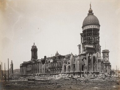 View full screen - View 1 of Lot 85. San Francisco Earthquake, City Hall in Ruins.
