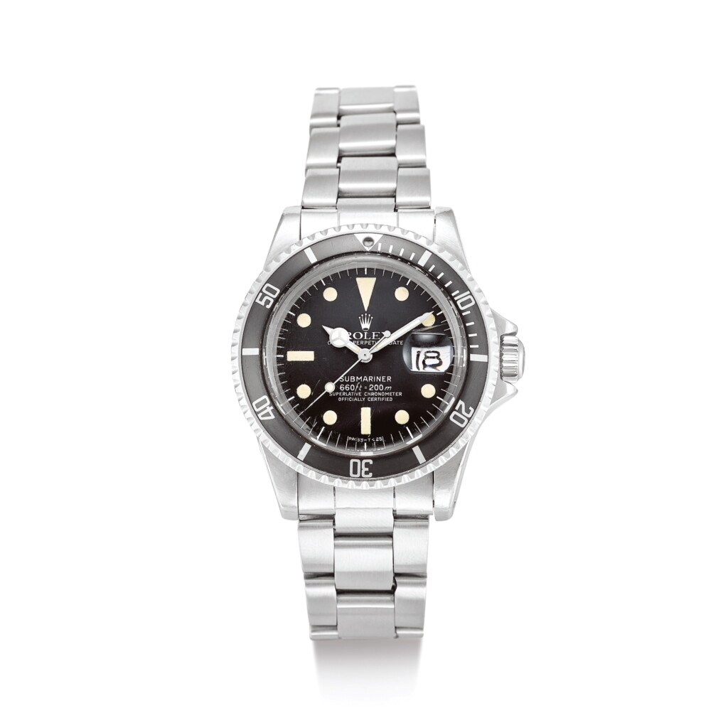 View full screen - View 1 of Lot 2080. ROLEX | SUBMARINER, REFERENCE 1680 A STAINLESS STEEL WRISTWATCH WITH DATE AND BRACELET, CIRCA 1978" | 勞力士 | Submariner 型號1680 精鋼鏈帶腕錶,備日期顯示,錶殼編號5063720,約1978年製".