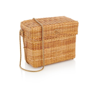 View full screen - View 1 of Lot 177. CHANEL | RATTAN WICKER BASKET SHOULDER BAG .