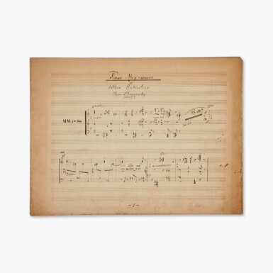 View full screen - View 1 of Lot 139. Igor Stravinsky | Contemporary manuscript copy of his “Piano-Rag-Music”, 1919.