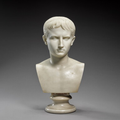 View full screen - View 1 of Lot 146. LEONE CLERICI (ACTIVE 19TH CENTURY) | BUST OF OCTAVIAN.