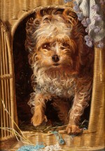 ANTHONY FREDERICK AUGUSTUS SANDYS | Darby in his Basket Kennel