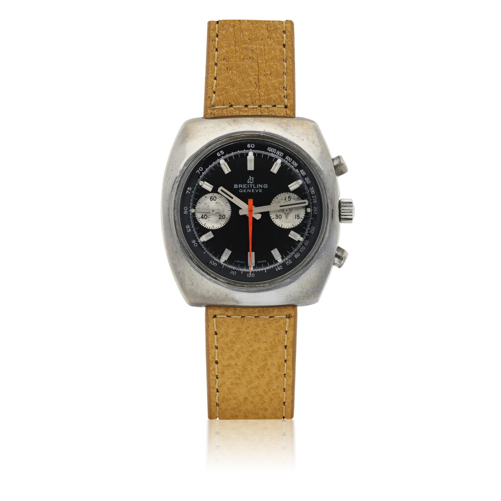 Voir en plein écran - Voir 1 du lot 22. BREITLING | A STAINLESS STEEL ANTI-MAGNETIC CHRONOGRAPH WRISTWATCH WITH REGISTERS CIRCA 1980.