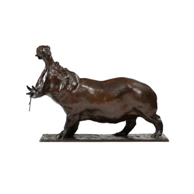 View full screen - View 1 of Lot 32. Hippopotame bâillant.
