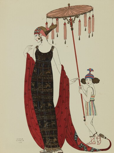 View full screen - View 1 of Lot 103. BARBIER, GEORGES | Vingt-cinq costumes pour le theater. Paris: Camille Bloch & Jules Meynial, 1927.