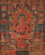 A paubha depicting Avalokiteshvara, Nepal, circa 1300