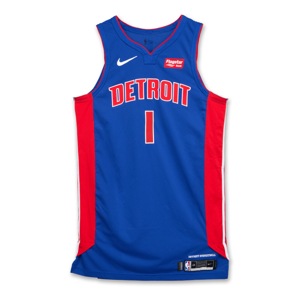 View full screen - View 1 of Lot 192. Reggie Jackson Detroit Pistons 2019-2020 Game Worn Icon Edition Jersey.